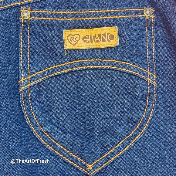 Vintage Y2K 80s Gitano Denim Skirt Jean Pockets Button Zip - Picture 2 of 10